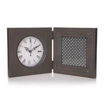 Cadre photo - 4x4, gris avec horloge 1