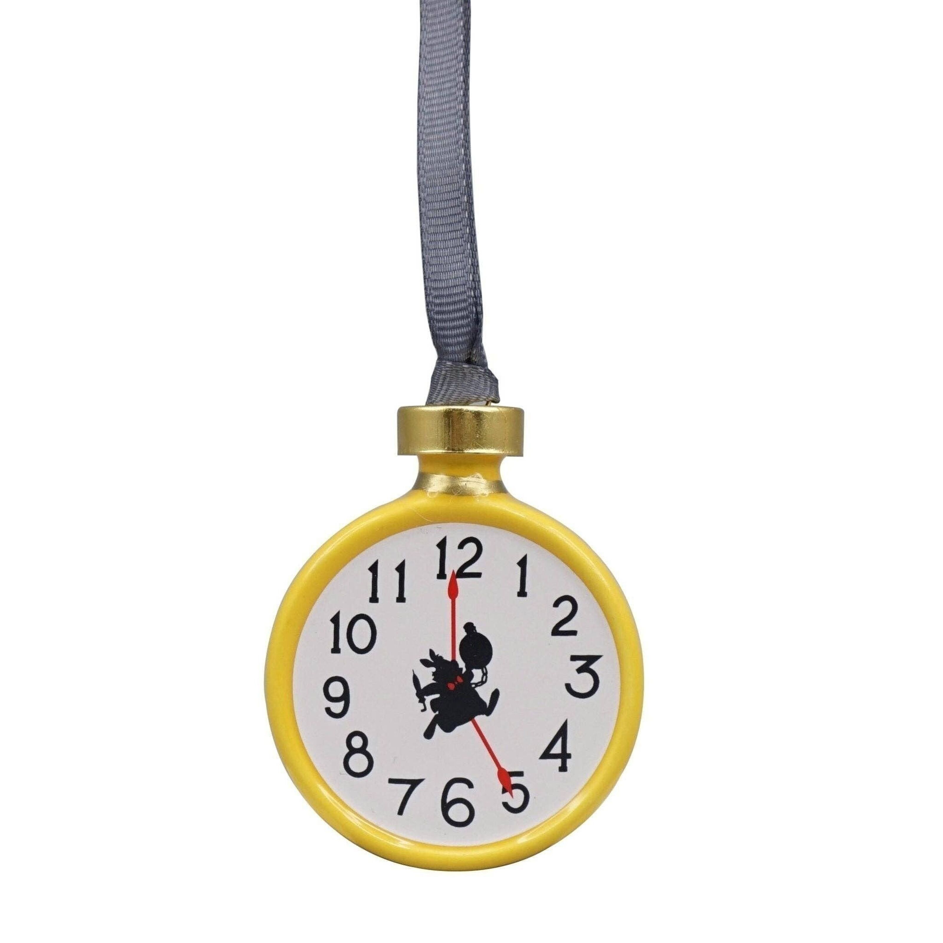 2 Alice in Wonderland Charms 23mm Gold Plated Enamel Clock Pendants  EC0096144 
