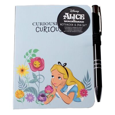 A6 Notizbuch-Stift-Set – Disney Alice im Wunderland