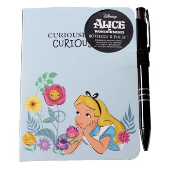 Ensemble de stylos pour carnet A6 - Disney Alice au pays des merveilles 1