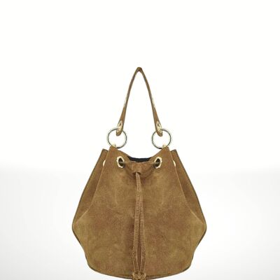Arlecchino Suede Leather Bucket Bag 220629