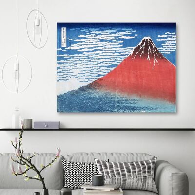 Pintura japonesa, impresión sobre lienzo: Katsushika Hokusai, The Red Fuji (Fine Wind, Clear Morning)