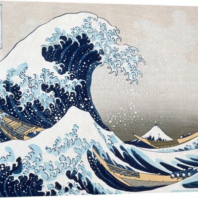 Japanese framework, print on canvas: Katsushika Hokusai, The Great Wave off Kanagawa