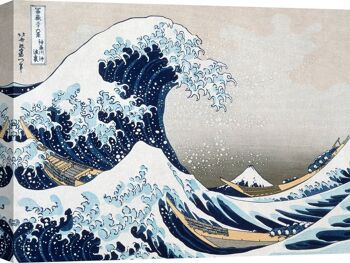Cadre japonais, estampe sur toile : Katsushika Hokusai, La Grande Vague au large de Kanagawa 1