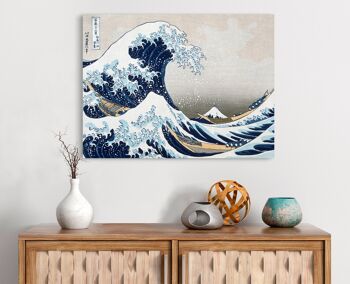 Cadre japonais, estampe sur toile : Katsushika Hokusai, La Grande Vague au large de Kanagawa 2