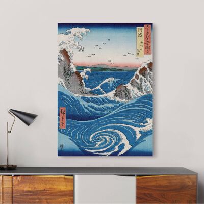 Japanische Malerei auf Leinwand: Hiroshige, Naruto-Strudel, Provinz Awa