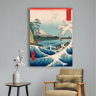 Japanese painting on canvas: Hiroshige, The sea at Satta, 1858