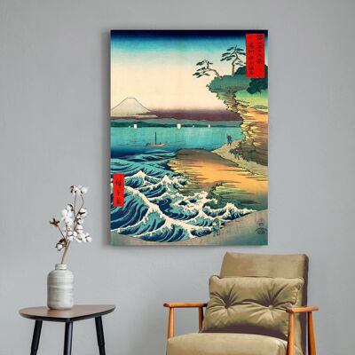 Japanische Malerei auf Leinwand: Hiroshige, Die Küste von Hoda