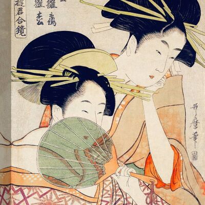 Japanese painting on canvas: Utamaro Kitagawa, Courtesans