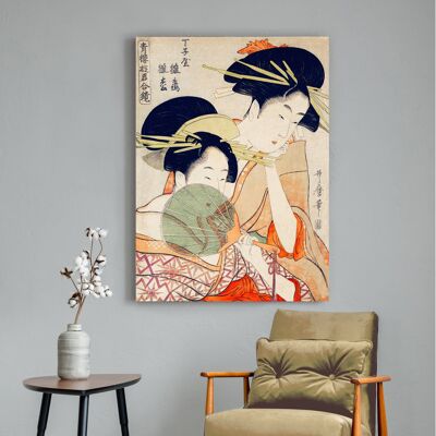 Japanese painting on canvas: Utamaro Kitagawa, Courtesans