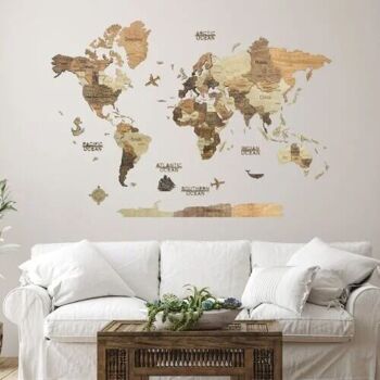 Carte du monde en bois 3D - 6 Coloris - 3 Tailles, Creatifwood 7