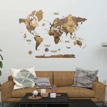 Carte du monde en bois 3D - 6 Coloris - 3 Tailles, Creatifwood 13