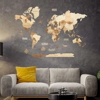 Carte du monde en bois 3D - 6 Coloris - 3 Tailles, Creatifwood 15