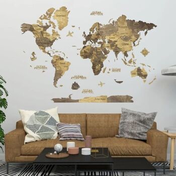 Carte du monde en bois 3D - 6 Coloris - 3 Tailles, Creatifwood 16