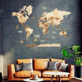 Carte du monde en bois 3D - 6 Coloris - 3 Tailles, Creatifwood 18