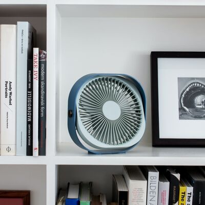 Ventilateur portatif - Rechargeable et silencieux - 3 vitesses - Bleu - Fantastic - Printworks