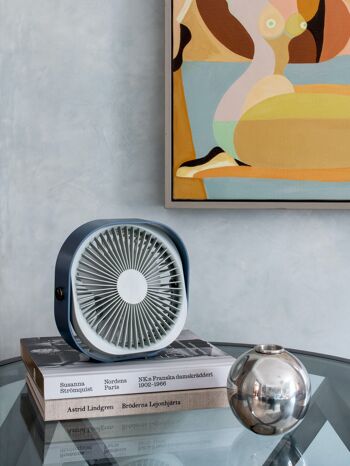 Ventilateur portatif - Rechargeable et silencieux - 3 vitesses - Bleu - Fantastic - Printworks 2