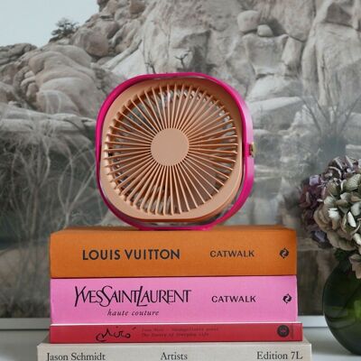 Portable fan - Rechargeable and silent - 3 speeds - Pink - Fantastic - Printworks