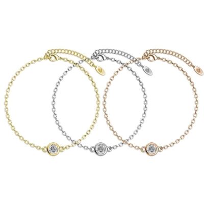 Trio Birth Stone Bracelet - Gold and Crystal