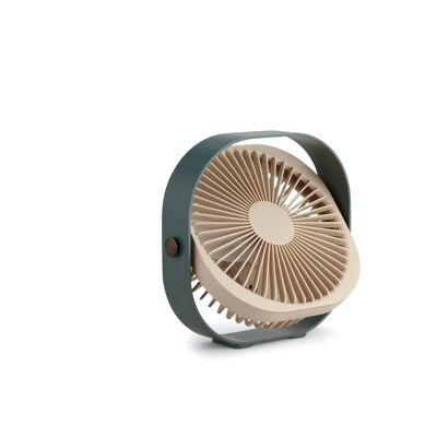 Ventilateur portatif - Rechargeable et silencieux - 3 vitesses - Vert - Fantastic - Printworks