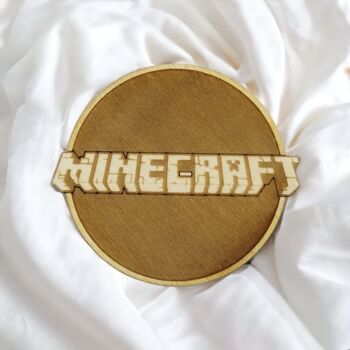 Ensemble de 3 sous-verres en bois Minecraft - cadeau de pendaison de crémaillère 3