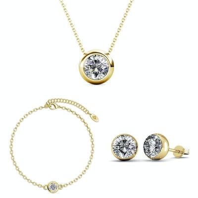 Moon and Birth Stone Sets - Gold and Crystal