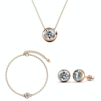 Moon and Birth Stone Sets - Rose Gold and Crystal