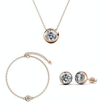 Parures Moon and Birth Stone - Or Rosé et Cristal