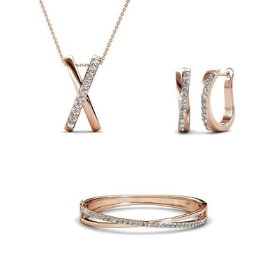 Conjuntos Criss - Oro rosa y cristal