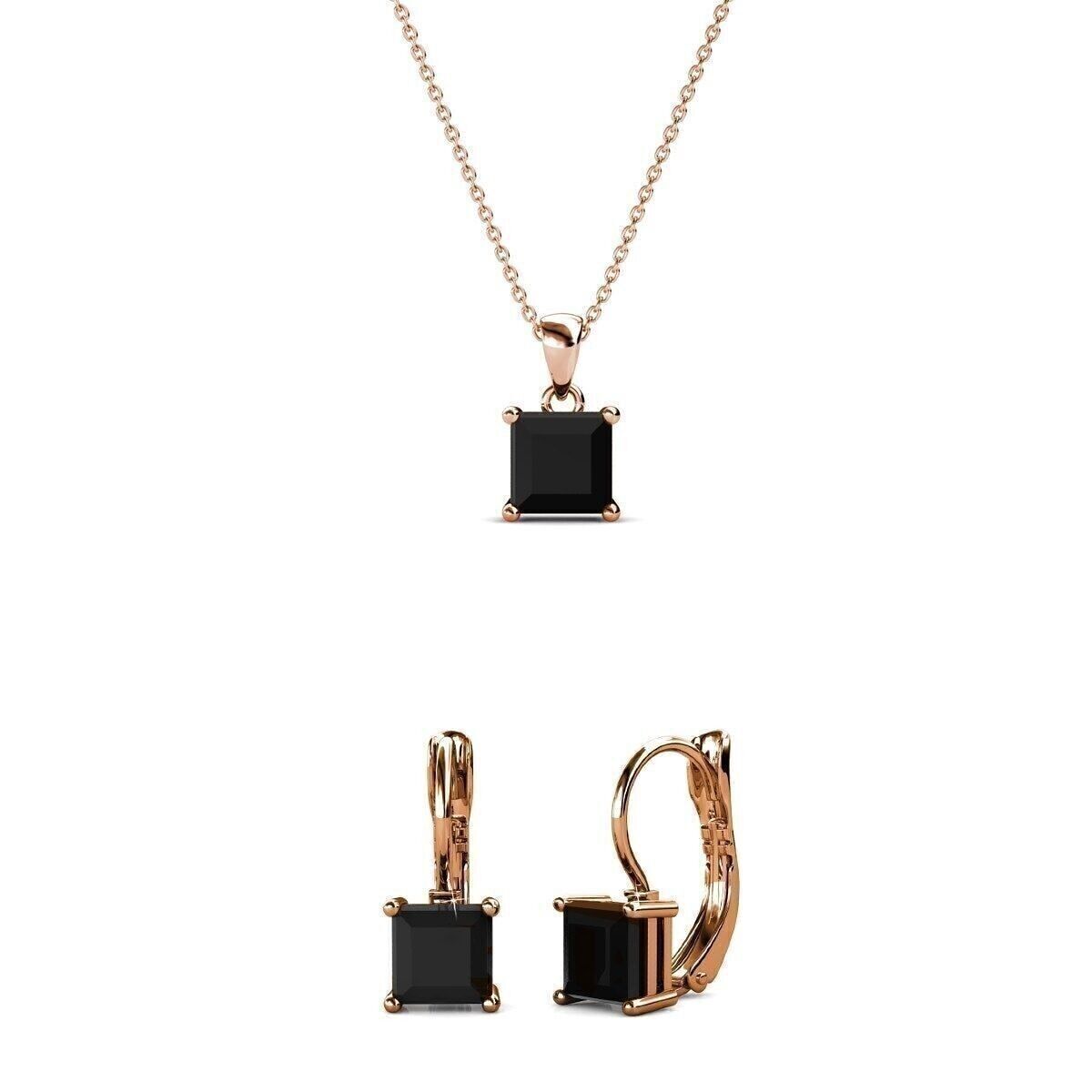 Set quadrati - oro rosa e nero