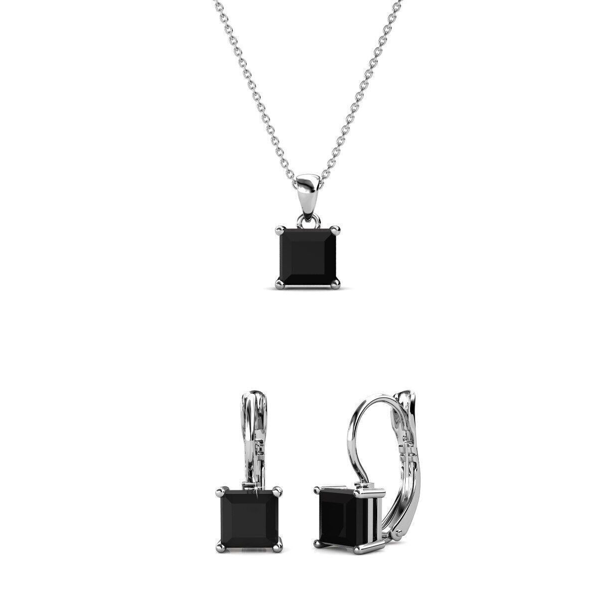 Set quadrati - argento e nero