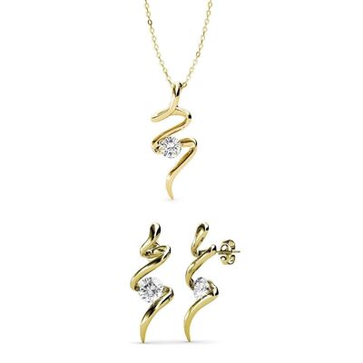 Set a spirale - oro e cristallo