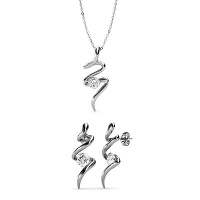 Spiral Sets - Silver and Crystal