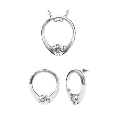 Mini-Ring-Sets - Silber und Kristall