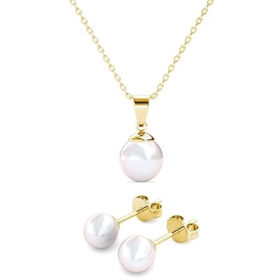 Mother of pearl sets - Gold and Crystal