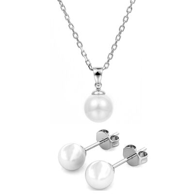 Mother of pearl sets - Silver and Crystal