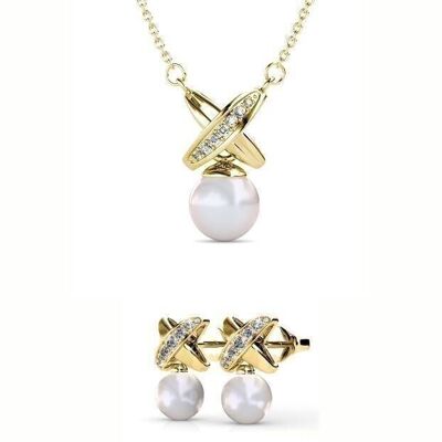 Chris Pearl Sets - Gold and Crystal