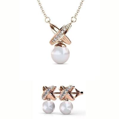 Chris Pearl Sets - Rose Gold and Crystal