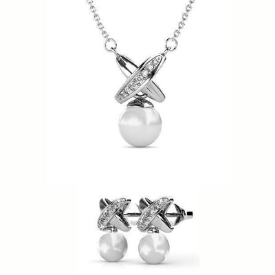 Chris Pearl Sets - Silver and Crystal