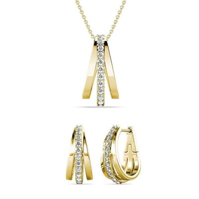 Aurielle Hoop Sets - Gold and Crystal