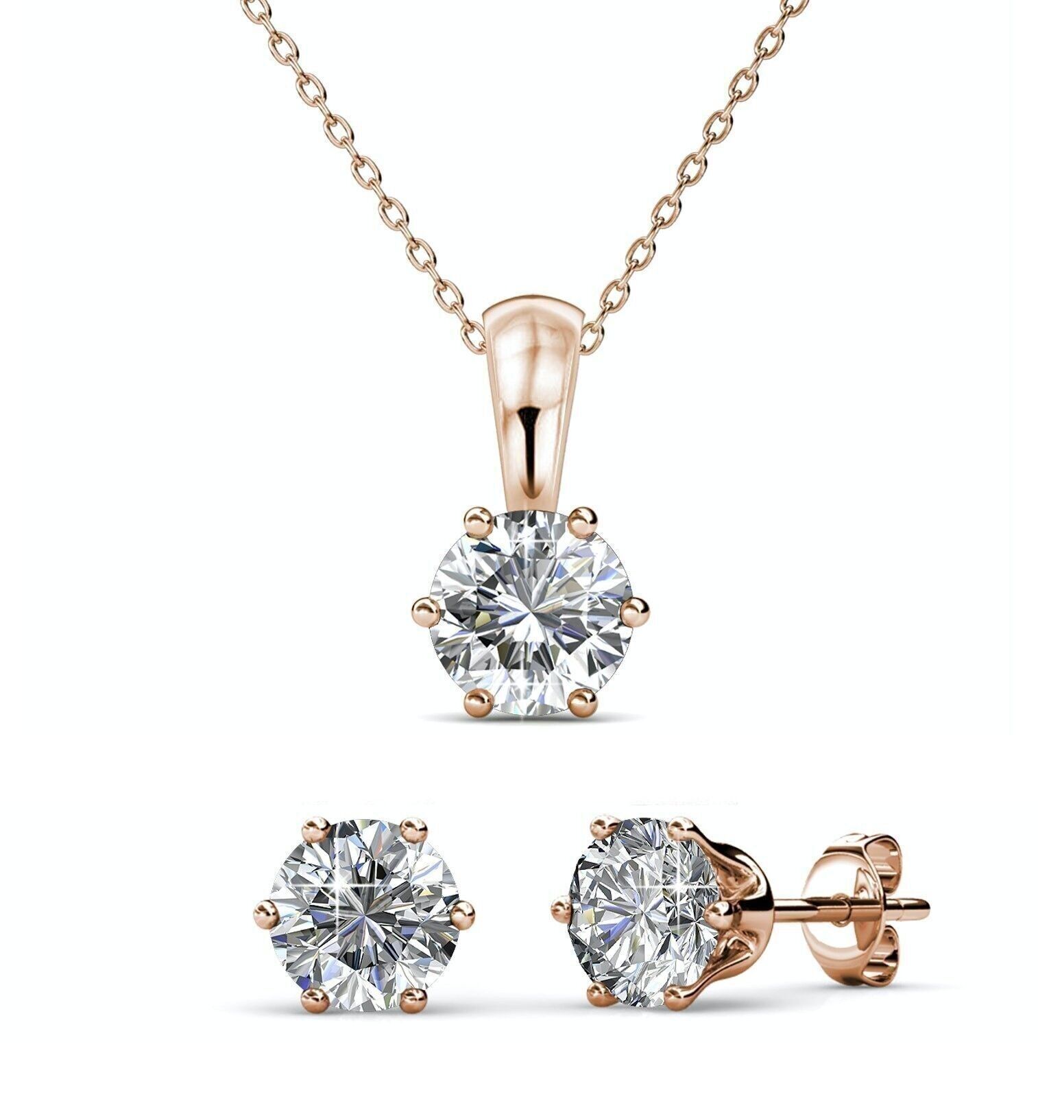 Set di pietre portafortuna - oro rosa e cristallo