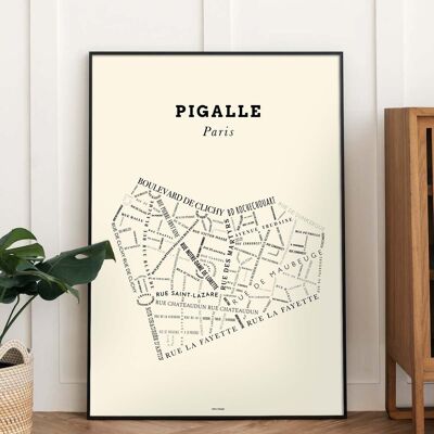 Póster Le Bon Plan - Pigalle París Crema - 30 x 40 cm