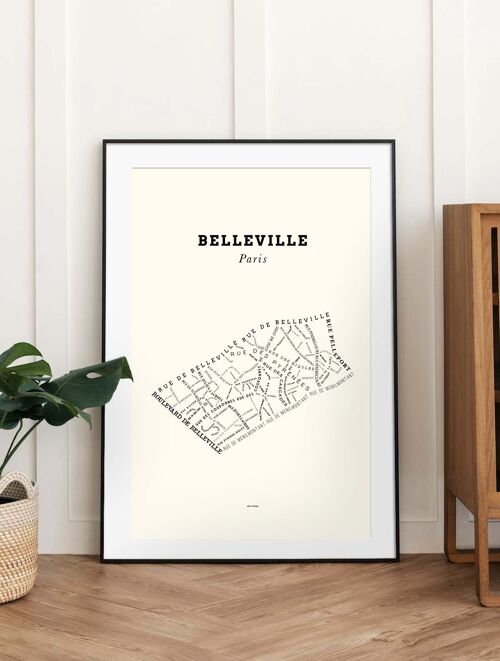 Affiche Le Bon Plan - Belleville Paris Crème - 30 x 40 cm