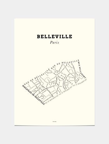 Affiche Le Bon Plan - Belleville Paris Crème - 30 x 40 cm 2
