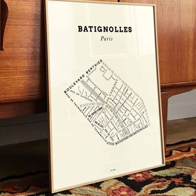 Affiche Le Bon Plan - Batignolles Paris Crème - 30 x 40 cm