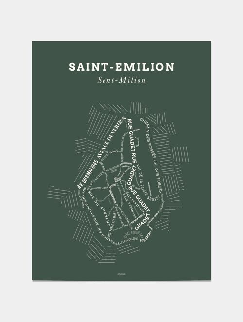 Affiche Le Bon Plan - Saint-Emilion Vert Vendanges - 30 x 40 cm