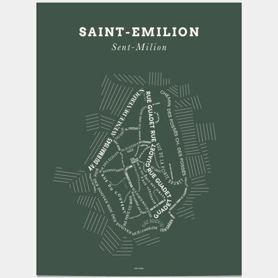 Affiche Le Bon Plan - Saint-Emilion Vert Vendanges - 30 x 40 cm