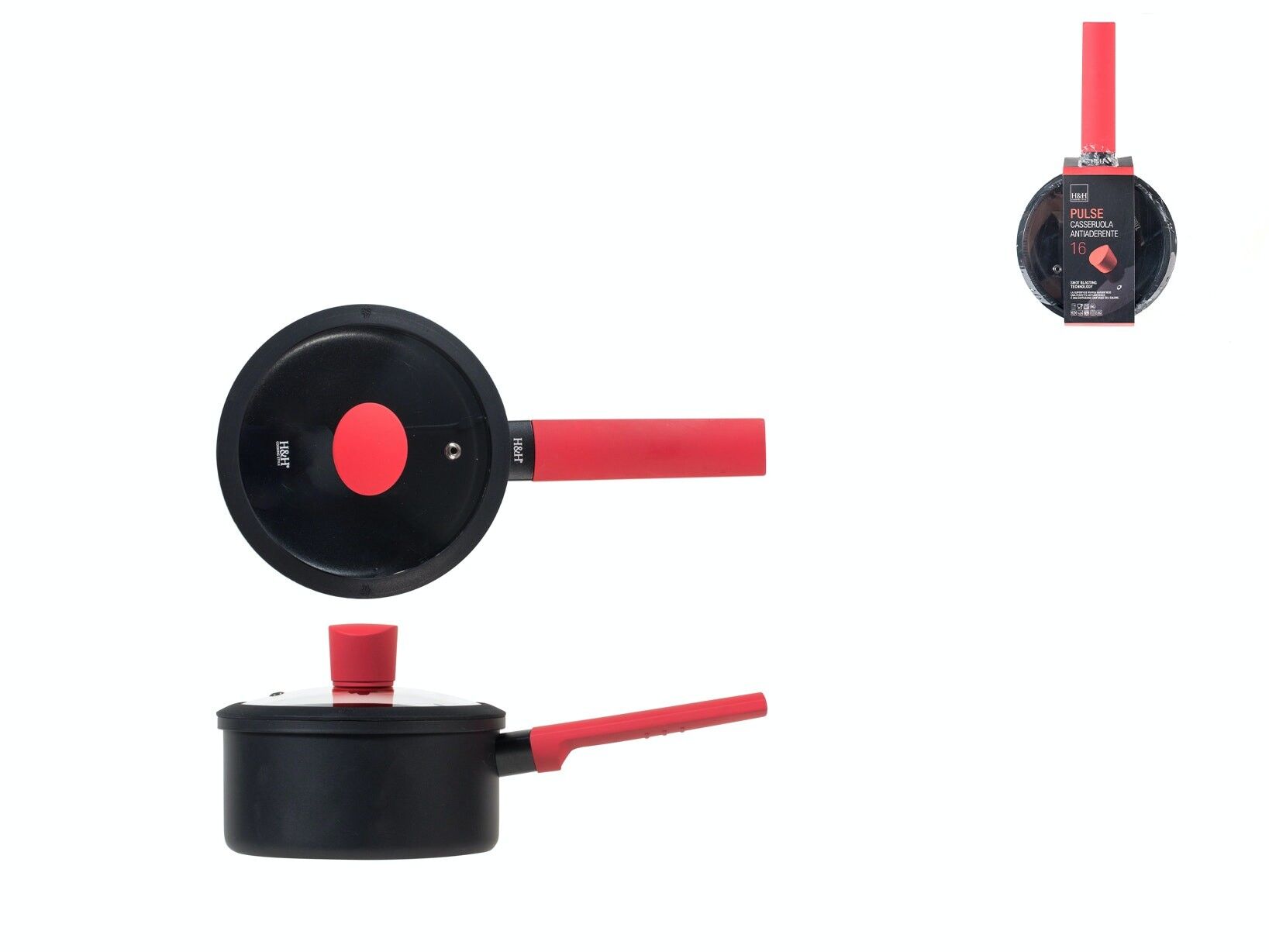 Casseruola 1 manico in alluminio coniatocm 16