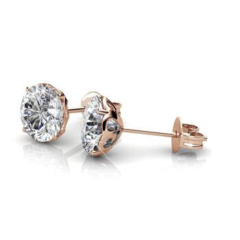 Boucles d'oreilles Kristine - Or Rosé et Cristal 4