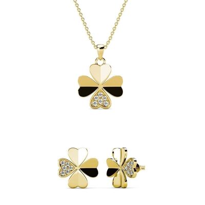 Clover Petal Sets - Gold and Crystal